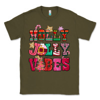 Army Green holly jolly vibes pink christmas Classic Tee - CowGirlArtShop