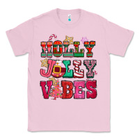 Bubblegum Pink holly jolly vibes pink christmas Classic Tee - CowGirlArtShop