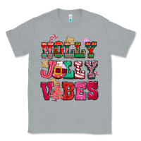 Heather Grey holly jolly vibes pink christmas Classic Tee - CowGirlArtShop