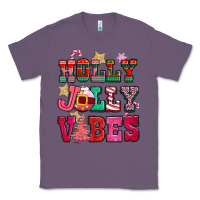Lavender holly jolly vibes pink christmas Classic Tee - CowGirlArtShop