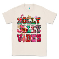 Natural holly jolly vibes pink christmas Classic Tee - CowGirlArtShop