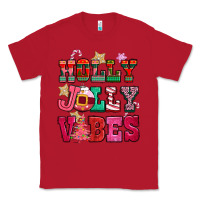Red holly jolly vibes pink christmas Classic Tee - CowGirlArtShop