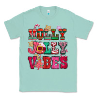 Seafoam holly jolly vibes pink christmas Classic Tee - CowGirlArtShop