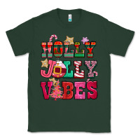 Sports Green holly jolly vibes pink christmas Classic Tee - CowGirlArtShop