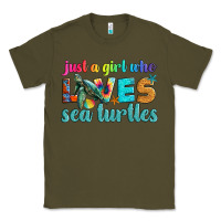 Army Green just a girl who loves sea turtle Classic Tee - Artiststas