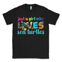 Black just a girl who loves sea turtle Classic Tee - Artiststas