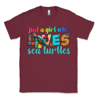 Burgundy just a girl who loves sea turtle Classic Tee - Artiststas