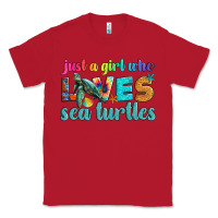 Red just a girl who loves sea turtle Classic Tee - Artiststas