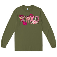 Army Green Valentine's Day Pig Xoxo Long Sleeve Tee - FaDigitalArtStudio