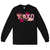 Black Valentine's Day Pig Xoxo Long Sleeve Tee - FaDigitalArtStudio