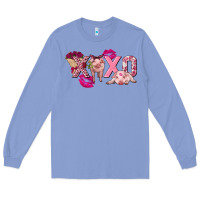 Colony Blue Valentine's Day Pig Xoxo Long Sleeve Tee - FaDigitalArtStudio