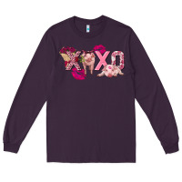 Plum Valentine's Day Pig Xoxo Long Sleeve Tee - FaDigitalArtStudio
