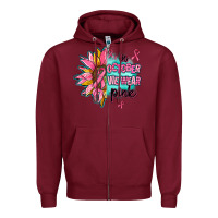 Burgundy sunflower in october we wear pink Zipper Hoodie - AdoDesignShop
