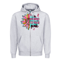 Heather Grey sunflower in october we wear pink Zipper Hoodie - AdoDesignShop