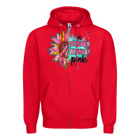 Red sunflower in october we wear pink Zipper Hoodie - AdoDesignShop