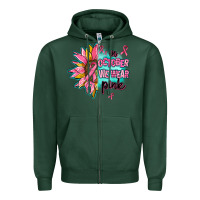 Sports Green sunflower in october we wear pink Zipper Hoodie - AdoDesignShop
