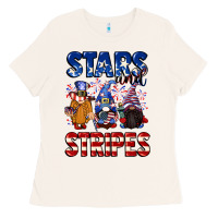 Bone Stars and stripes gnomes 4th of july Ladies Tee - CowGirlArtShop
