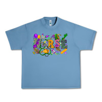 Pebble Blue Nurse Mardi Gras Urban Heavy Tee - FaDigitalArtStudio