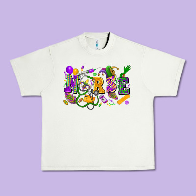 Nurse Mardi Gras Urban Heavy Tee Designed By Fadigitalartstudio