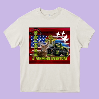 Hunting Fishing & Farming Everyday Heavy Core Tee Designed By Tumblerdesignbyshophia