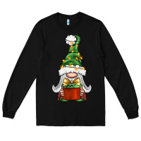 Black Christmas Gnome With Gift Long Sleeve Tee - BundleAndBundleShop