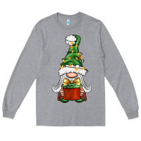 Heather Grey Christmas Gnome With Gift Long Sleeve Tee - BundleAndBundleShop