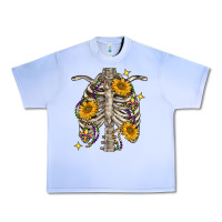 Grape Ice Mardi Gras chest sunflowers skeleton Urban Heavy Tee - FaDigitalArtStudio