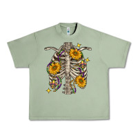Oil Green Mardi Gras chest sunflowers skeleton Urban Heavy Tee - FaDigitalArtStudio