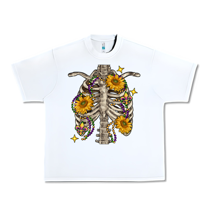 Mardi Gras Chest Sunflowers Skeleton Urban Heavy Tee by FaDigitalArtStudio | Teevron