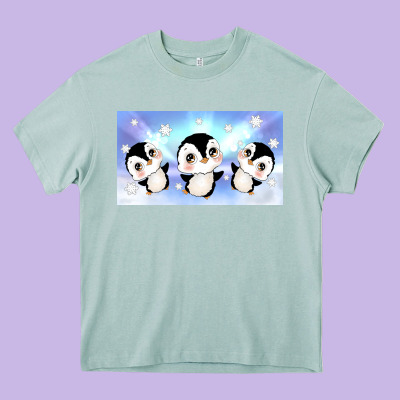 Cute Penguin Heavy Core Tee Designed By Tumblerdesignbyshophia