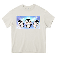 Cream cute penguin Heavy Core Tee - TumblerDesignByShophia