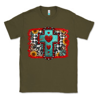 Army Green Christmas cross with background Classic Tee - Jasminsmagicworld