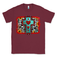 Burgundy Christmas cross with background Classic Tee - Jasminsmagicworld