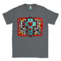 Charcoal Heather Christmas cross with background Classic Tee - Jasminsmagicworld