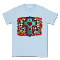 Dusty Blue Christmas cross with background Classic Tee - Jasminsmagicworld
