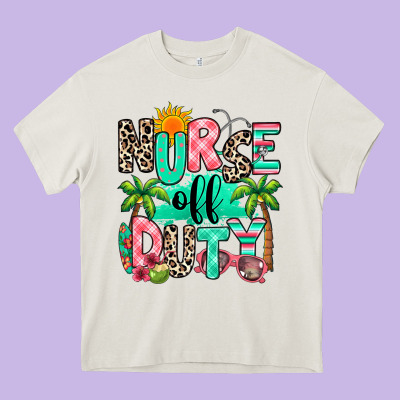Nurse Off Duty Summer Break Heavy Core Tee Designed By Ranaportraitstore