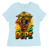 Baby Blue Unapologetically dope afro Ladies Tee - HowdyJamesFarm