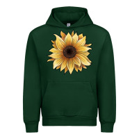 Forest Green watercolor sunflower Urban Hoodie - JahusDesignShop