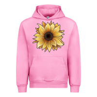 Fuchsia Pink watercolor sunflower Urban Hoodie - JahusDesignShop