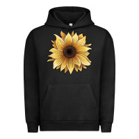 Pigment Black watercolor sunflower Urban Hoodie - JahusDesignShop