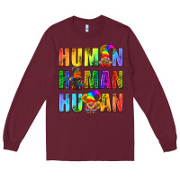 Burgundy Human Pride Lgbt Long Sleeve Tee - BundleAndBundleShop