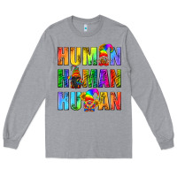 Heather Grey Human Pride Lgbt Long Sleeve Tee - BundleAndBundleShop