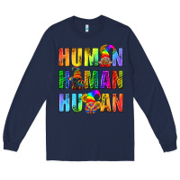 Navy Human Pride Lgbt Long Sleeve Tee - BundleAndBundleShop