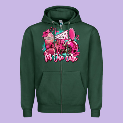 Cheer For The Cure Zipper Hoodie Designed By Adodesignshop