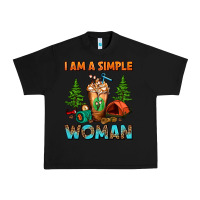 Black I Am A Simple Woman Camping Frappe Urban Heavy Tee - FaDigitalArtStudio