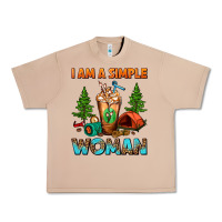 Burro I Am A Simple Woman Camping Frappe Urban Heavy Tee - FaDigitalArtStudio