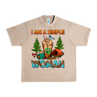French Oak I Am A Simple Woman Camping Frappe Urban Heavy Tee - FaDigitalArtStudio