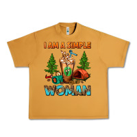 Peanut Butter I Am A Simple Woman Camping Frappe Urban Heavy Tee - FaDigitalArtStudio