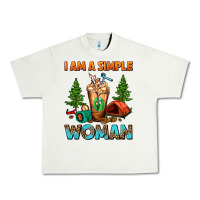 Pistachio I Am A Simple Woman Camping Frappe Urban Heavy Tee - FaDigitalArtStudio