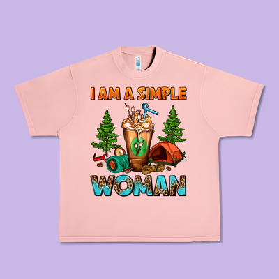 I Am A Simple Woman Camping Frappe Urban Heavy Tee Designed By Fadigitalartstudio